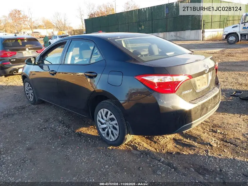 2T1BURHE1JC028124 2018 Toyota Corolla Le