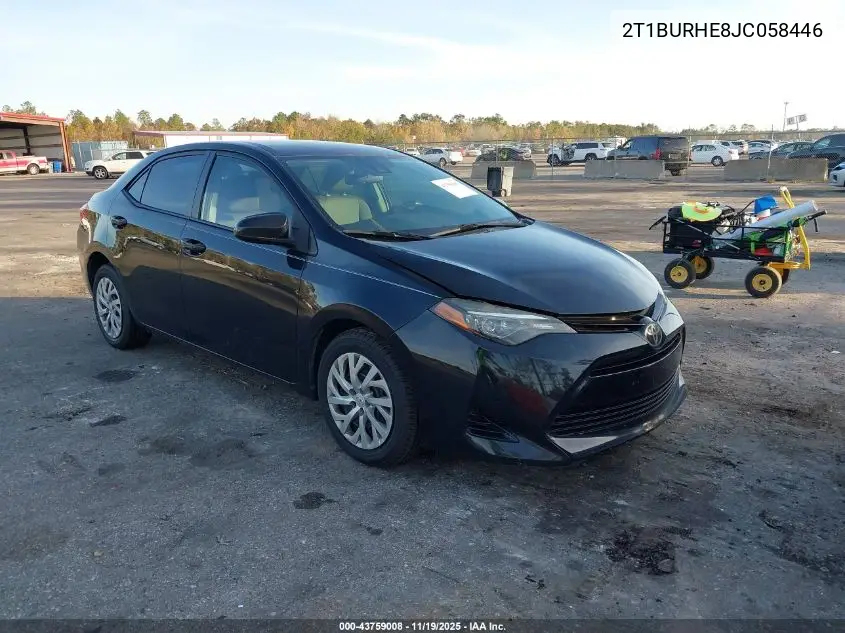 2T1BURHE8JC058446 2018 Toyota Corolla Le