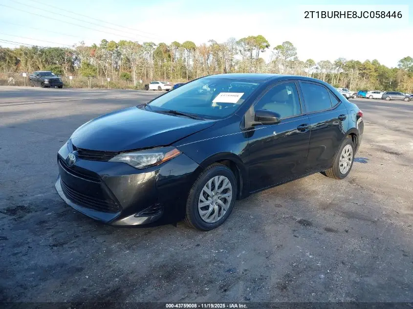 2T1BURHE8JC058446 2018 Toyota Corolla Le