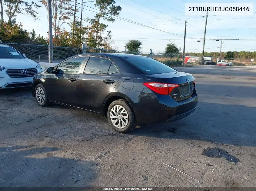 2T1BURHE8JC058446 2018 Toyota Corolla Le