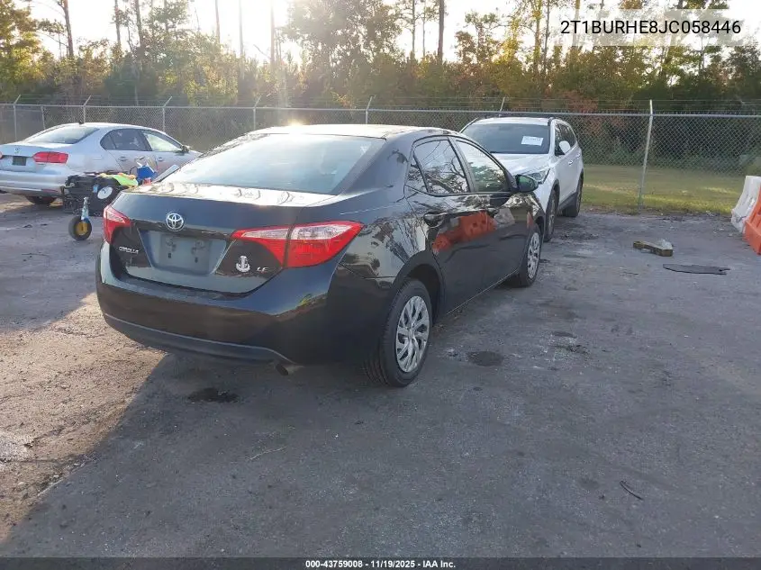 2T1BURHE8JC058446 2018 Toyota Corolla Le
