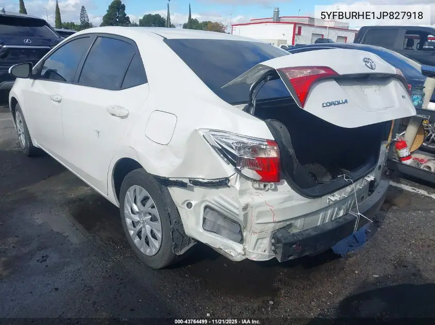 5YFBURHE1JP827918 2018 Toyota Corolla Le