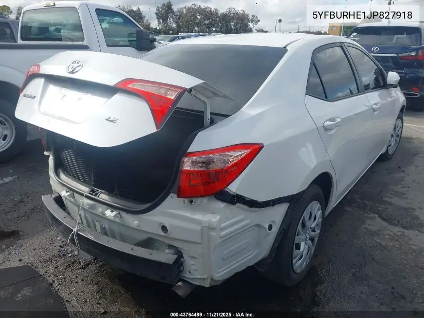 5YFBURHE1JP827918 2018 Toyota Corolla Le