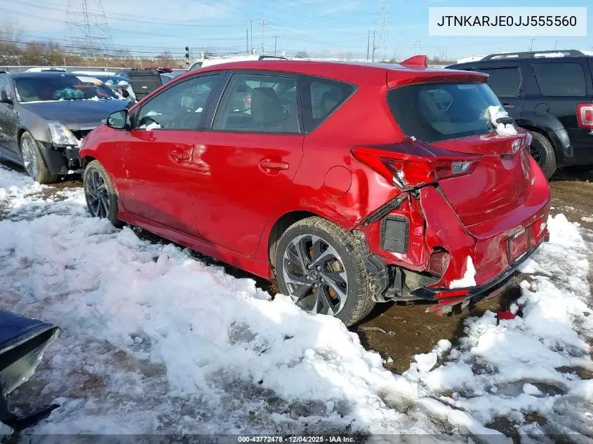 JTNKARJE0JJ555560 2018 Toyota Corolla Im