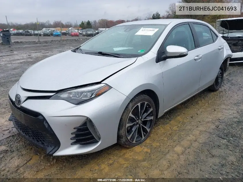 2T1BURHE6JC041693 2018 Toyota Corolla Se