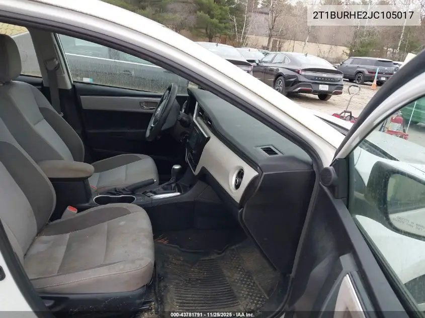 2T1BURHE2JC105017 2018 Toyota Corolla Le