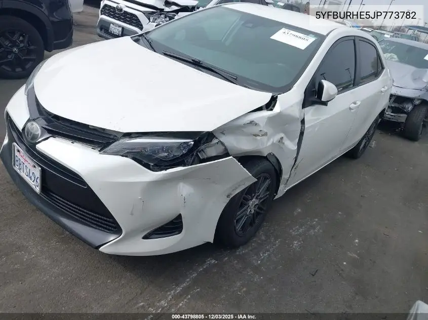 5YFBURHE5JP773782 2018 Toyota Corolla Le