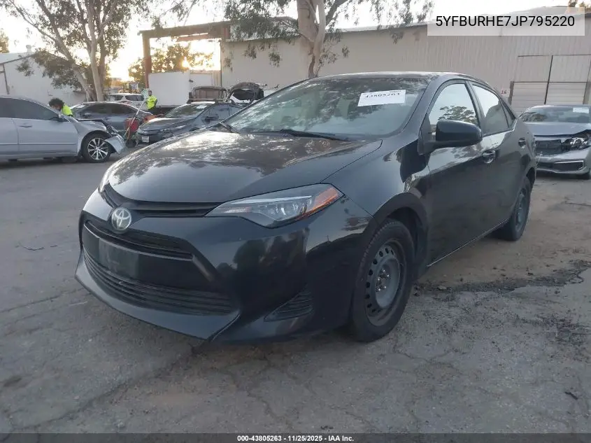5YFBURHE7JP795220 2018 Toyota Corolla Le