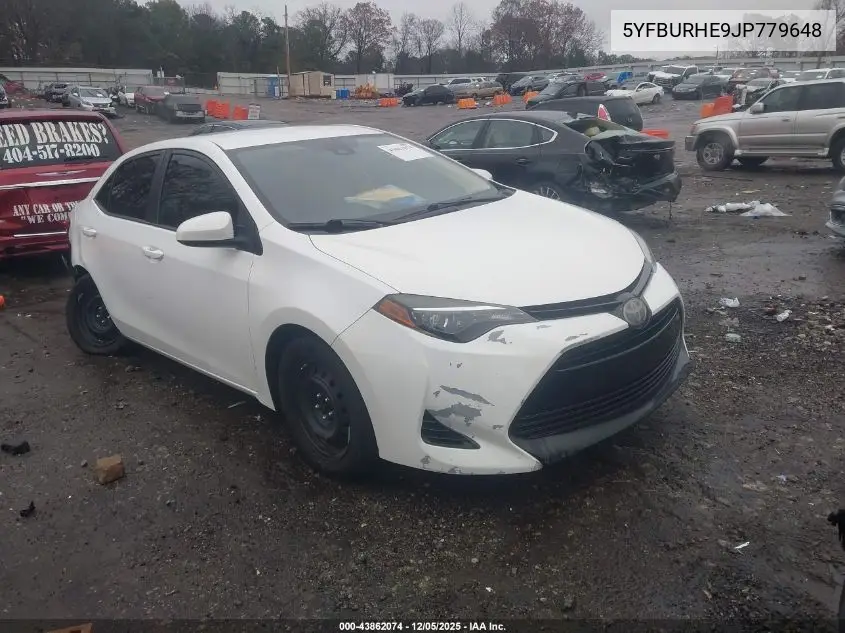 5YFBURHE9JP779648 2018 Toyota Corolla Le