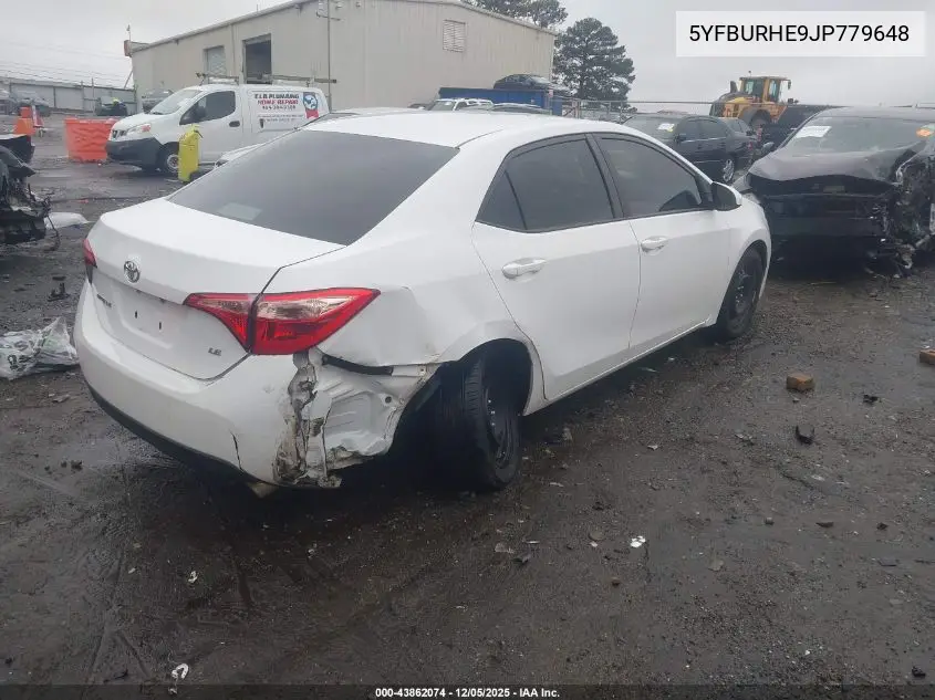 5YFBURHE9JP779648 2018 Toyota Corolla Le