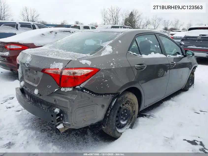 2T1BURHE9JC123563 2018 Toyota Corolla Le