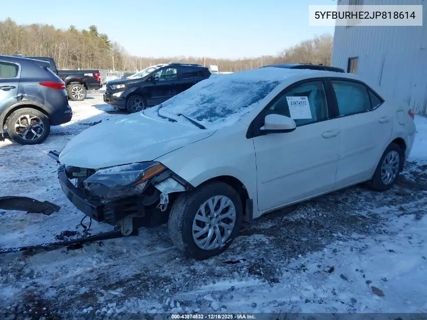5YFBURHE2JP818614 2018 Toyota Corolla Le