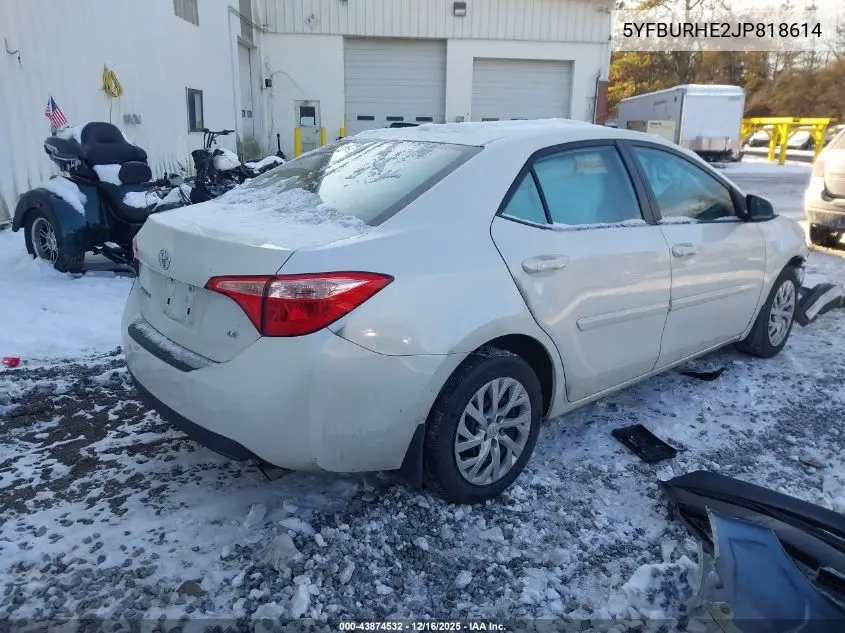 5YFBURHE2JP818614 2018 Toyota Corolla Le