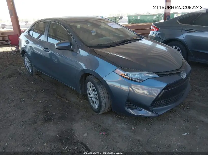 2T1BURHE2JC082242 2018 Toyota Corolla Le