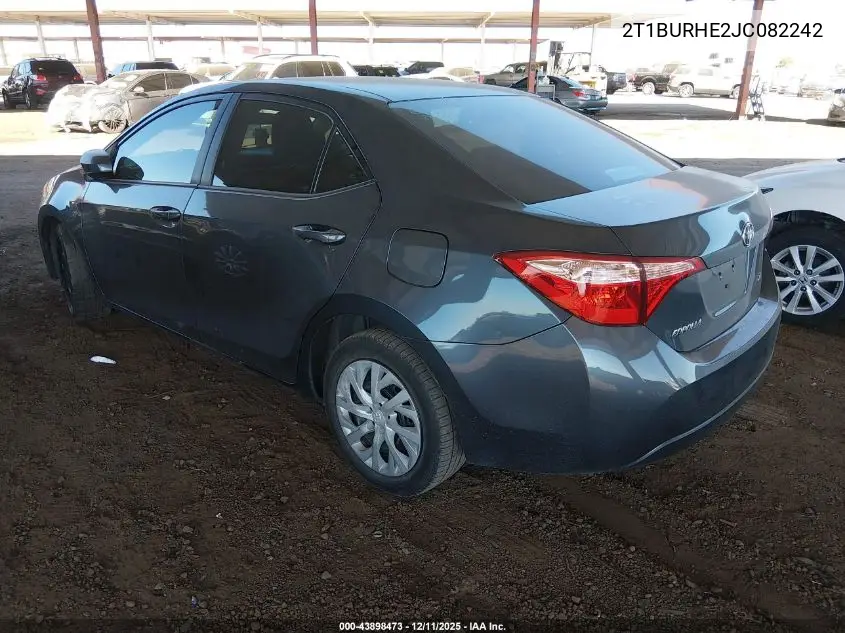 2T1BURHE2JC082242 2018 Toyota Corolla Le