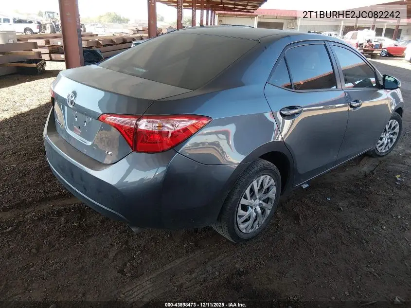 2T1BURHE2JC082242 2018 Toyota Corolla Le