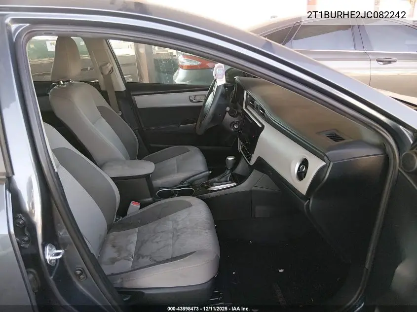 2T1BURHE2JC082242 2018 Toyota Corolla Le