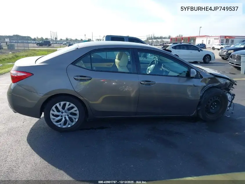 5YFBURHE4JP749537 2018 Toyota Corolla Le
