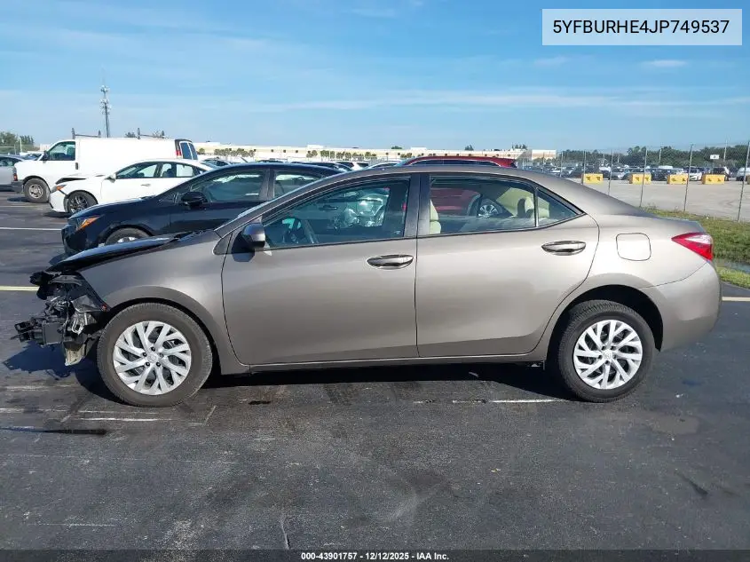 5YFBURHE4JP749537 2018 Toyota Corolla Le