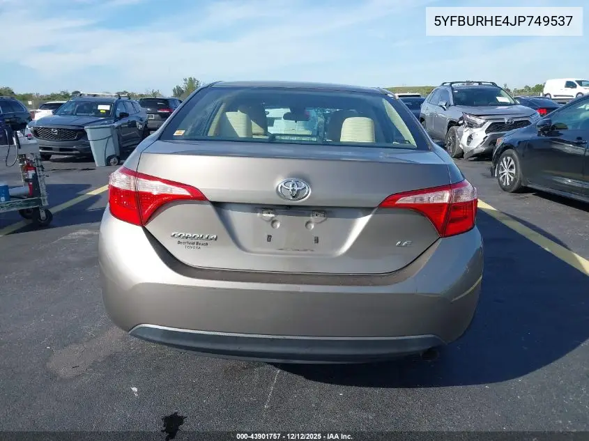 5YFBURHE4JP749537 2018 Toyota Corolla Le