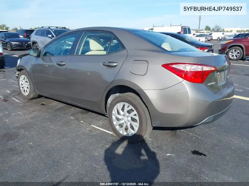 5YFBURHE4JP749537 2018 Toyota Corolla Le