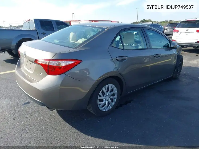 5YFBURHE4JP749537 2018 Toyota Corolla Le