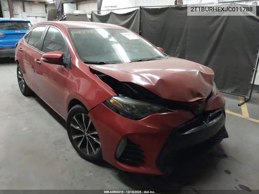 2T1BURHEXJC011788 2018 Toyota Corolla Se