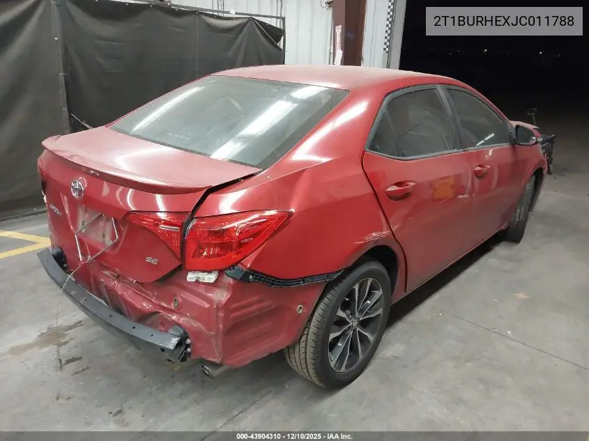 2T1BURHEXJC011788 2018 Toyota Corolla Se