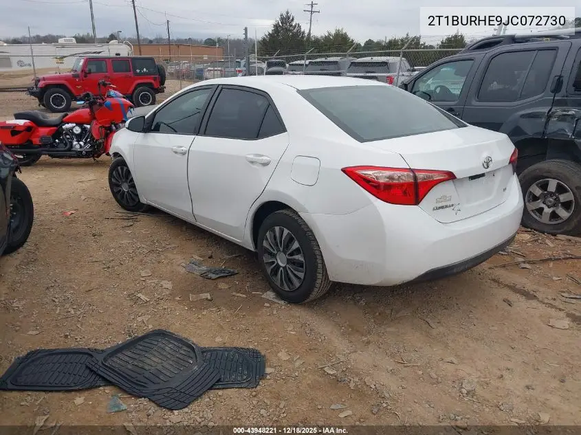 2T1BURHE9JC072730 2018 Toyota Corolla Le
