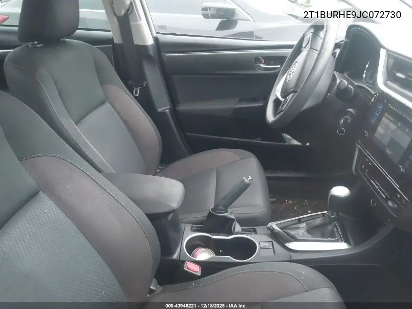 2T1BURHE9JC072730 2018 Toyota Corolla Le
