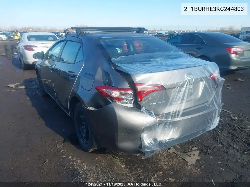 2T1BURHE3KC244803 2019 Toyota Corolla Le