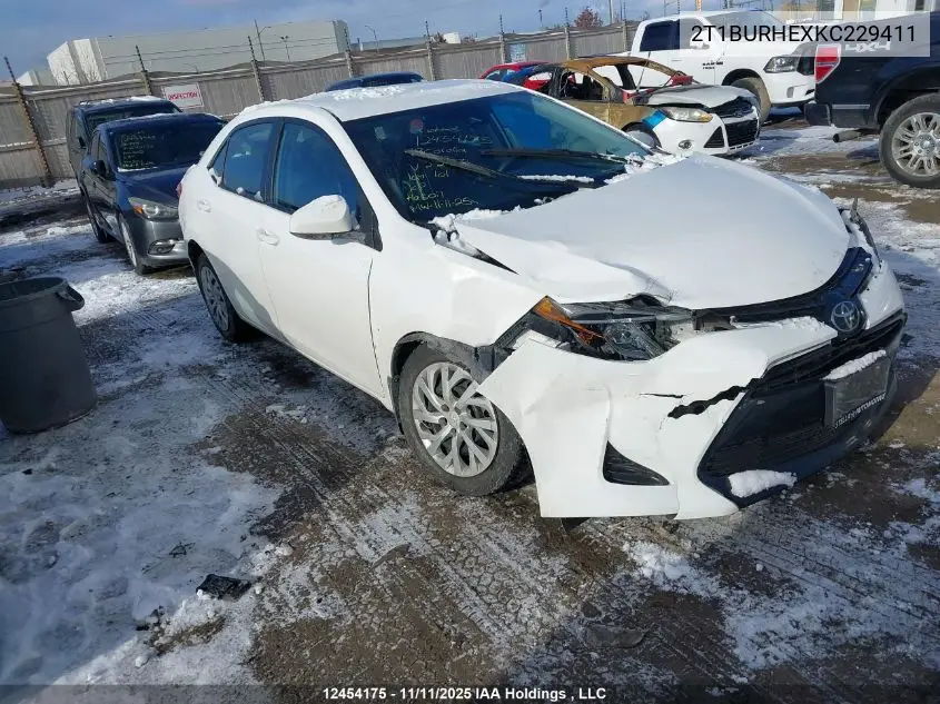 2T1BURHEXKC229411 2019 Toyota Corolla L/Le/Xle/Se/Xse