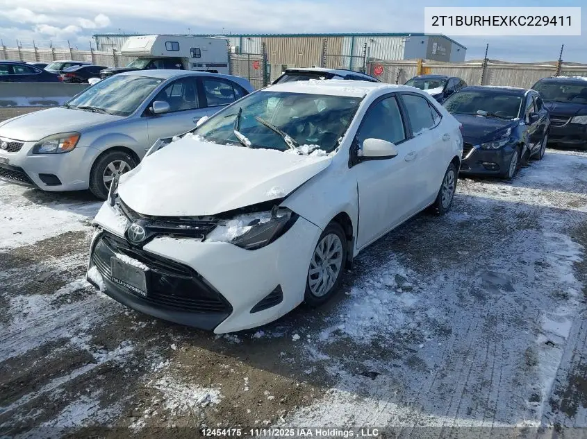 2T1BURHEXKC229411 2019 Toyota Corolla L/Le/Xle/Se/Xse