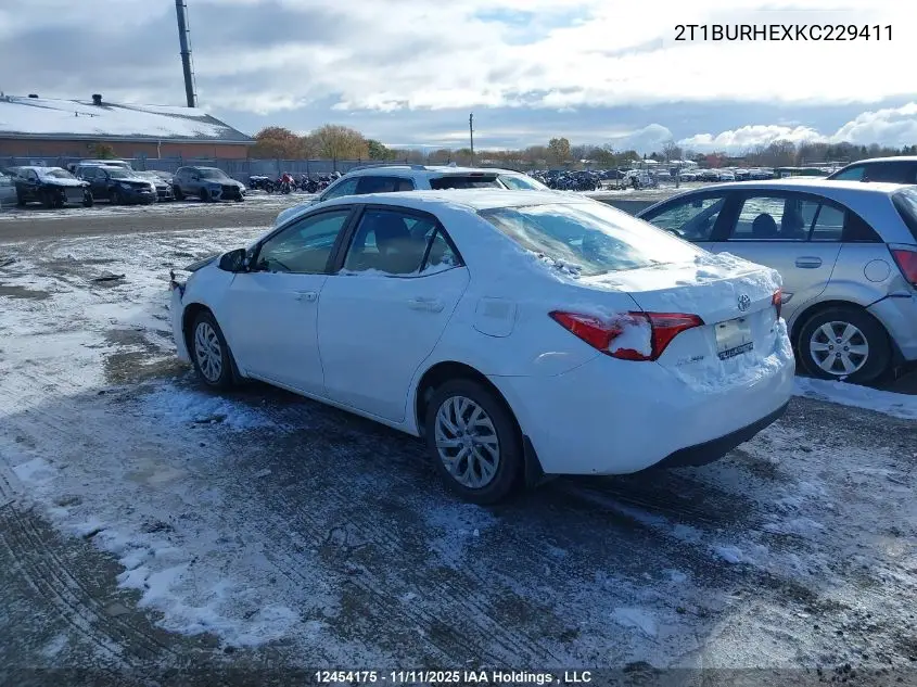 2T1BURHEXKC229411 2019 Toyota Corolla L/Le/Xle/Se/Xse