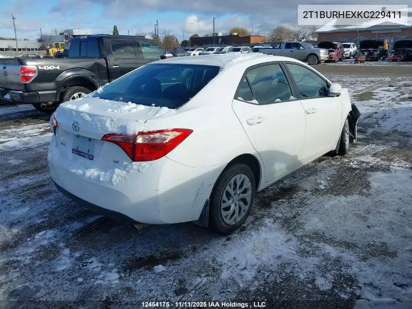 2T1BURHEXKC229411 2019 Toyota Corolla L/Le/Xle/Se/Xse
