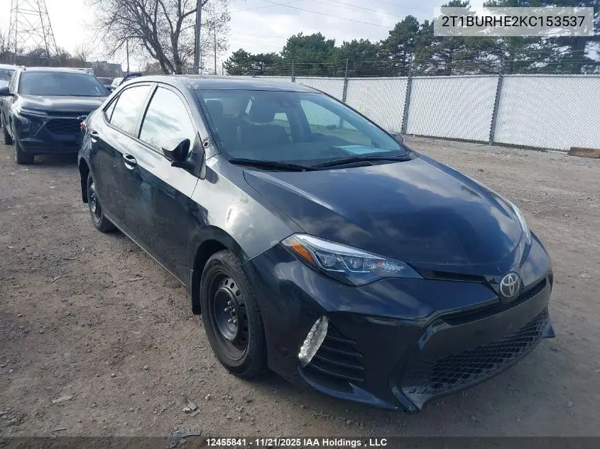 2T1BURHE2KC153537 2019 Toyota Corolla L/Le/Xle/Se/Xse