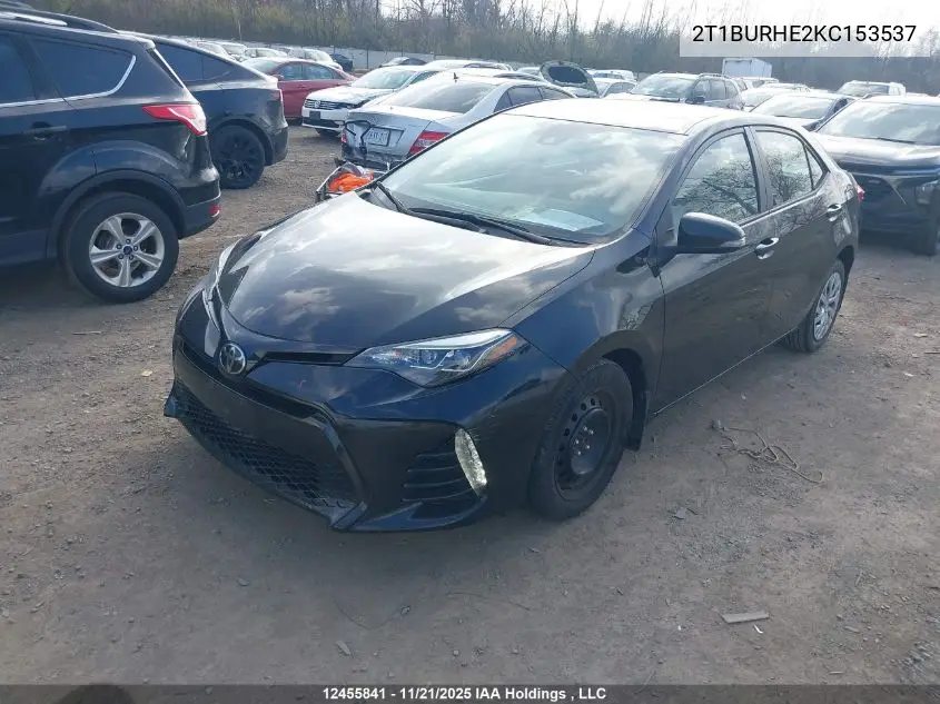 2T1BURHE2KC153537 2019 Toyota Corolla L/Le/Xle/Se/Xse