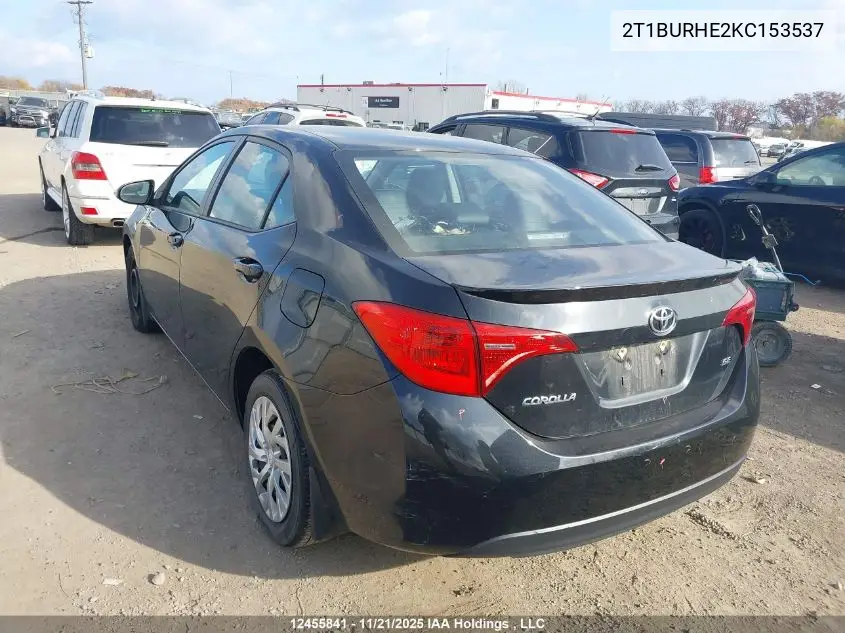 2T1BURHE2KC153537 2019 Toyota Corolla L/Le/Xle/Se/Xse