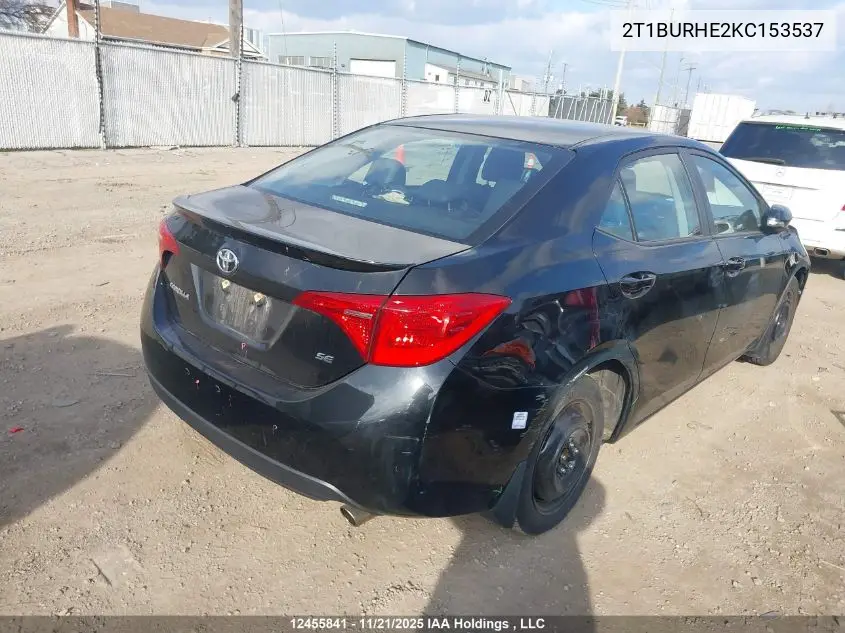 2T1BURHE2KC153537 2019 Toyota Corolla L/Le/Xle/Se/Xse