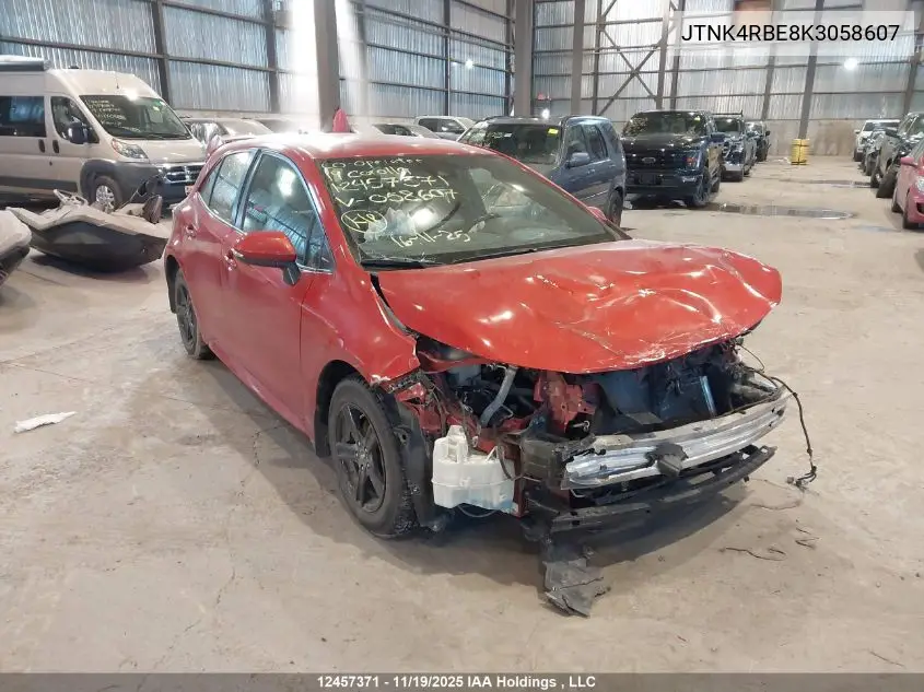 JTNK4RBE8K3058607 2019 Toyota Corolla Se/Xse