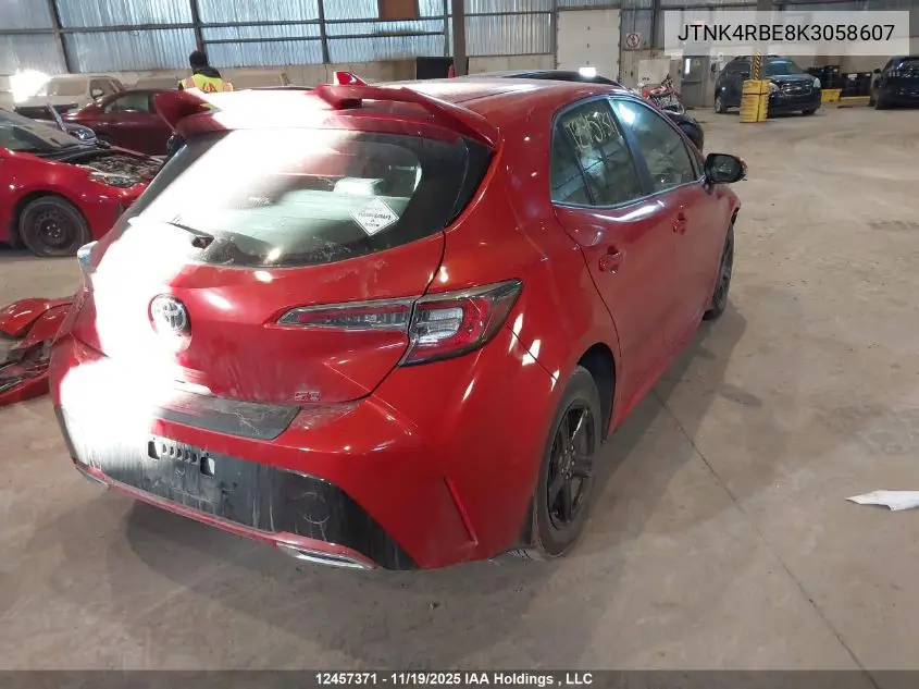 JTNK4RBE8K3058607 2019 Toyota Corolla Se/Xse