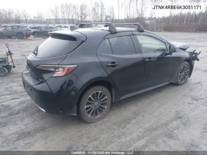 JTNK4RBE6K3051171 2019 Toyota Corolla Se/Xse