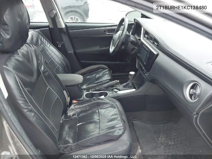 2T1BURHE1KC138480 2019 Toyota Corolla Le