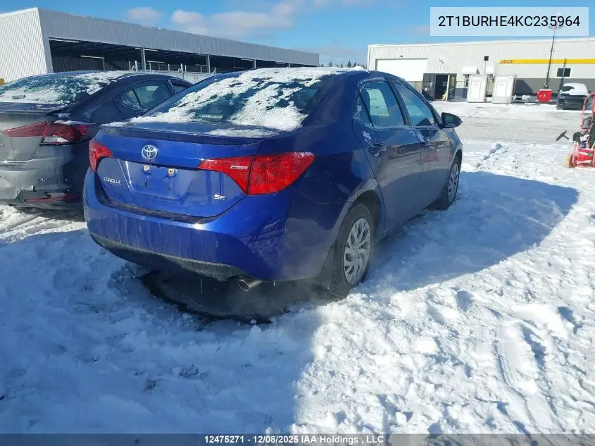 2T1BURHE4KC235964 2019 Toyota Corolla Se