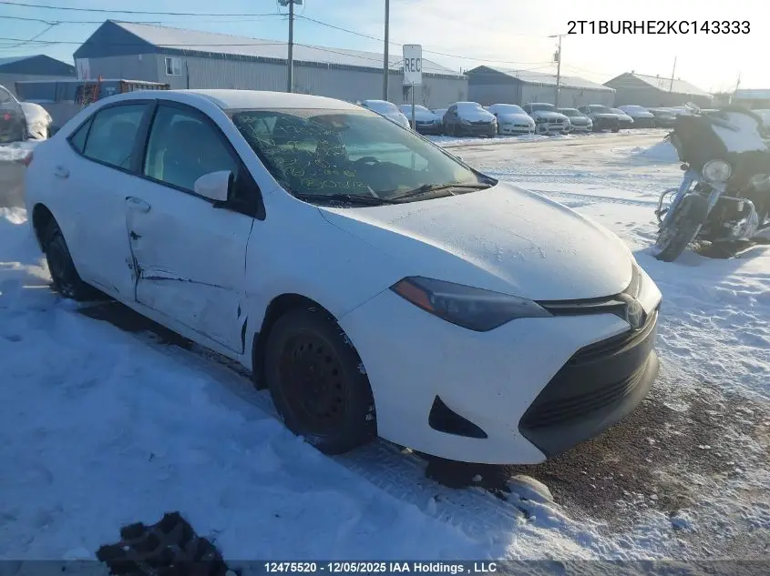2T1BURHE2KC143333 2019 Toyota Corolla Ce