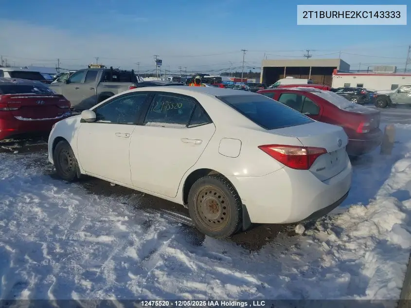 2T1BURHE2KC143333 2019 Toyota Corolla Ce