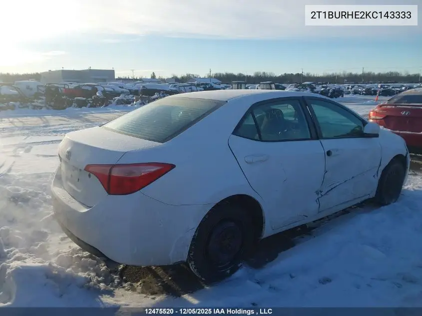 2T1BURHE2KC143333 2019 Toyota Corolla Ce