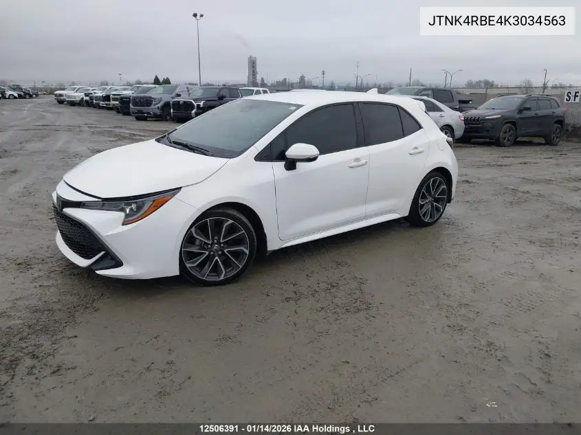 JTNK4RBE4K3034563 2019 Toyota Corolla