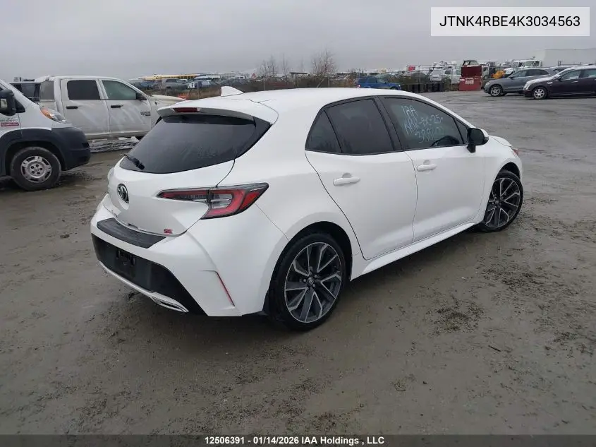 JTNK4RBE4K3034563 2019 Toyota Corolla