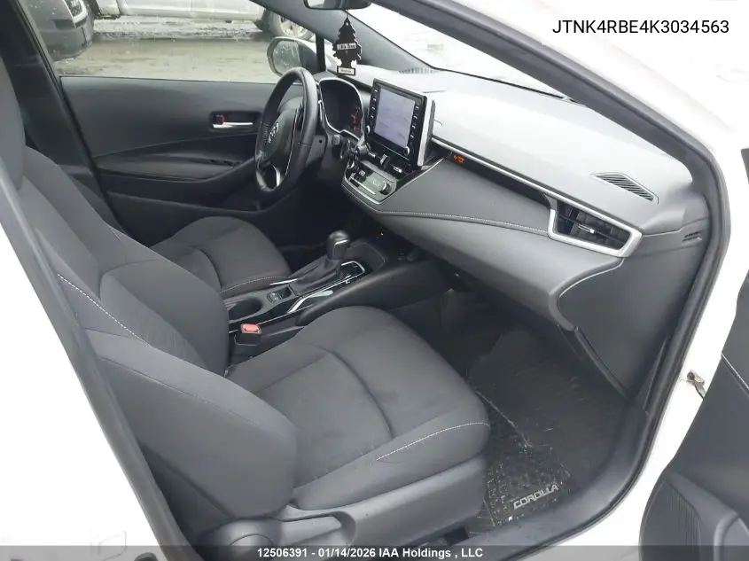 JTNK4RBE4K3034563 2019 Toyota Corolla